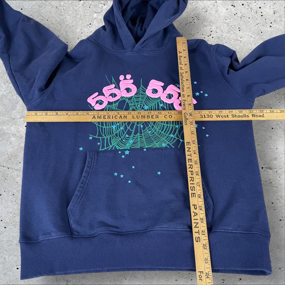 Young Thug Spider Hoodie Medium Worldwide Angel Number 555 Navy Pink R1 - Picture 6 of 11
